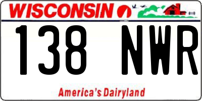 WI license plate 138NWR