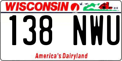WI license plate 138NWU