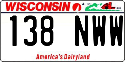 WI license plate 138NWW