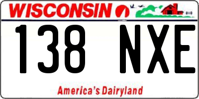 WI license plate 138NXE