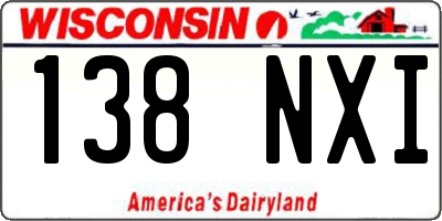WI license plate 138NXI