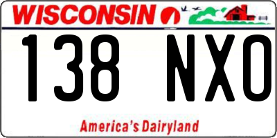 WI license plate 138NXO