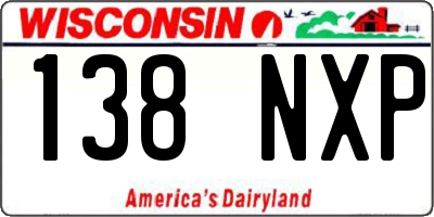 WI license plate 138NXP