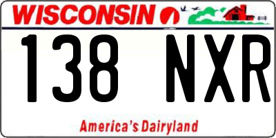 WI license plate 138NXR