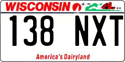 WI license plate 138NXT