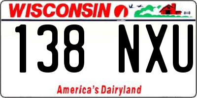 WI license plate 138NXU