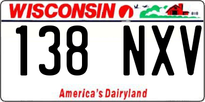 WI license plate 138NXV