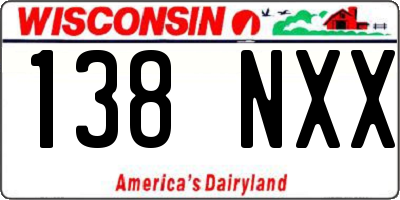 WI license plate 138NXX