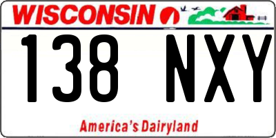 WI license plate 138NXY