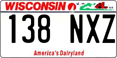 WI license plate 138NXZ