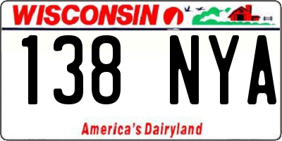 WI license plate 138NYA
