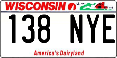 WI license plate 138NYE