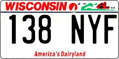 WI license plate 138NYF