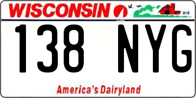 WI license plate 138NYG