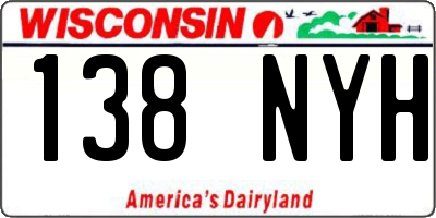 WI license plate 138NYH