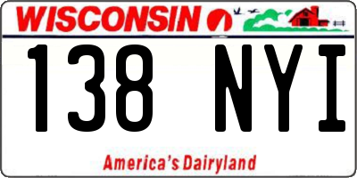 WI license plate 138NYI