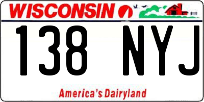WI license plate 138NYJ