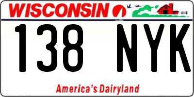 WI license plate 138NYK