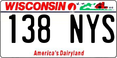 WI license plate 138NYS