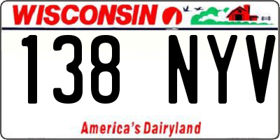 WI license plate 138NYV