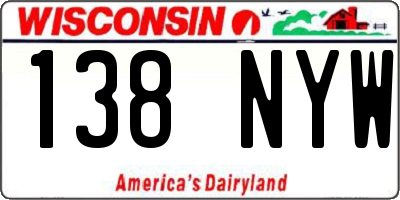 WI license plate 138NYW