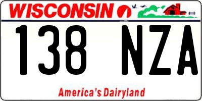 WI license plate 138NZA