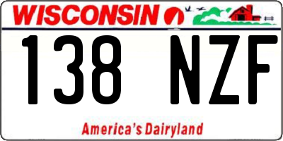 WI license plate 138NZF