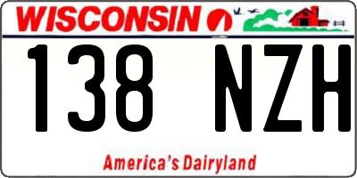WI license plate 138NZH