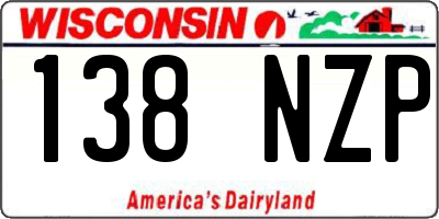 WI license plate 138NZP