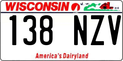 WI license plate 138NZV