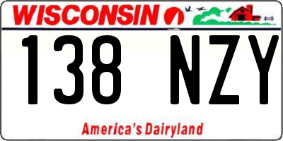 WI license plate 138NZY