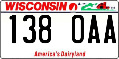 WI license plate 138OAA
