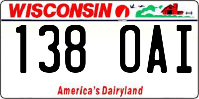 WI license plate 138OAI