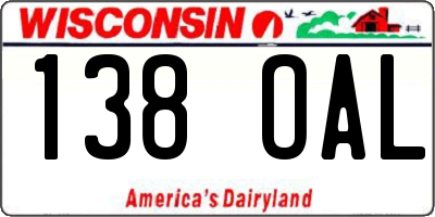 WI license plate 138OAL