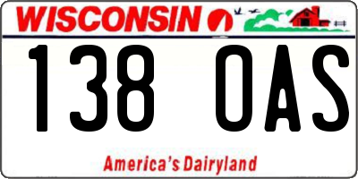 WI license plate 138OAS