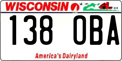 WI license plate 138OBA