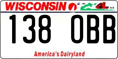 WI license plate 138OBB