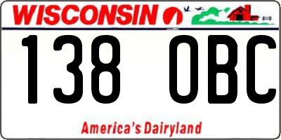 WI license plate 138OBC