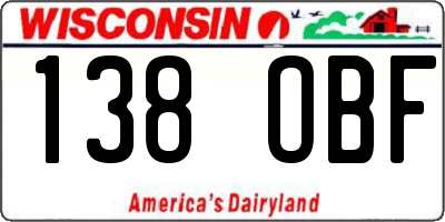 WI license plate 138OBF