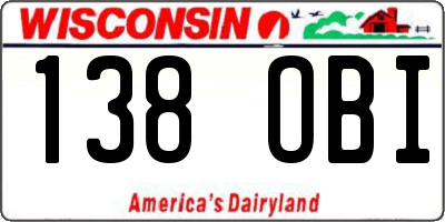 WI license plate 138OBI