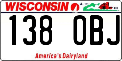 WI license plate 138OBJ