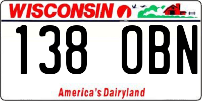 WI license plate 138OBN