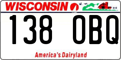 WI license plate 138OBQ