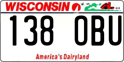 WI license plate 138OBU
