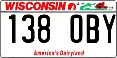 WI license plate 138OBY