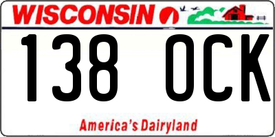 WI license plate 138OCK