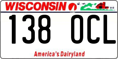 WI license plate 138OCL