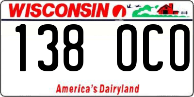 WI license plate 138OCO