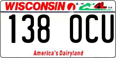 WI license plate 138OCU