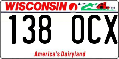 WI license plate 138OCX